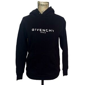 Givenchy Black Logo Hoodie Cotton Men's XS